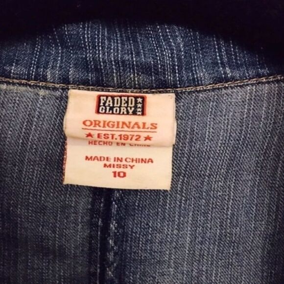 Faded Glory SZ 10 jean jacket - Picture 3 of 3